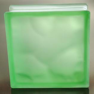 Acid Green Cloudy Glass Block